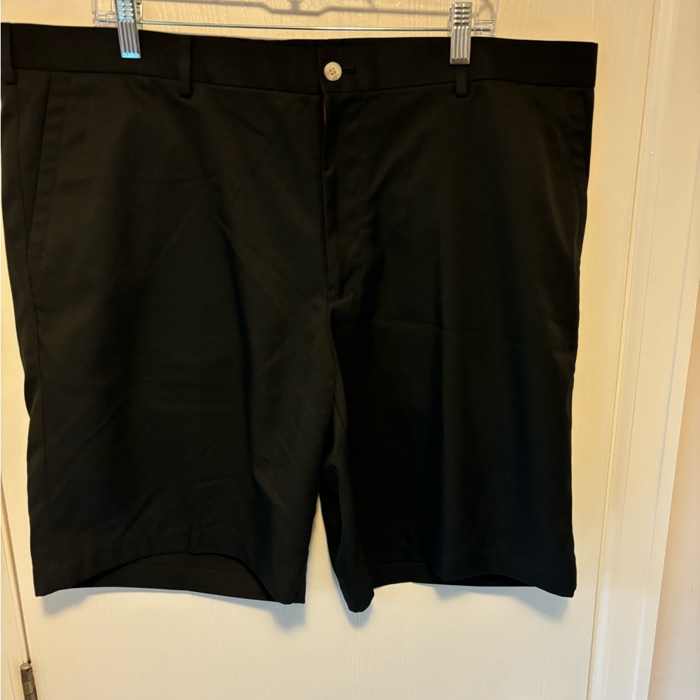 Peter Millar Black Flat Front Shorts